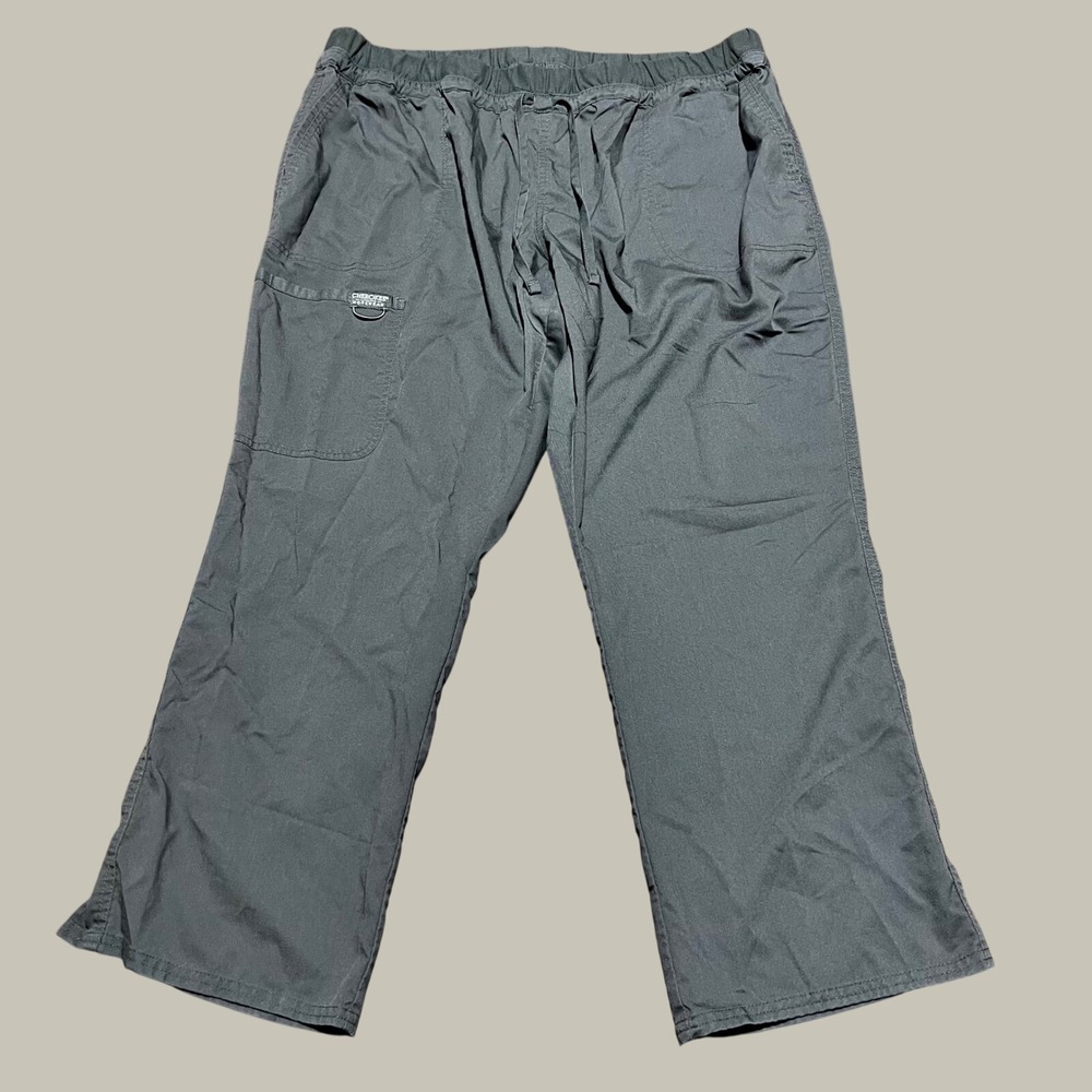 Cherokee Workwear WW105P Grey Scrub Pants Petite 2XL Cargo Drawstring Elastic